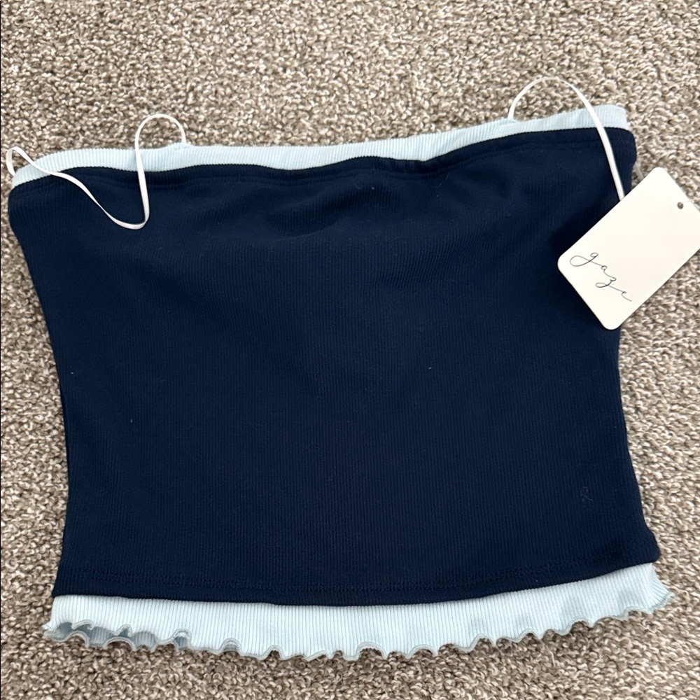 Stylish Navy Blue Crop Top